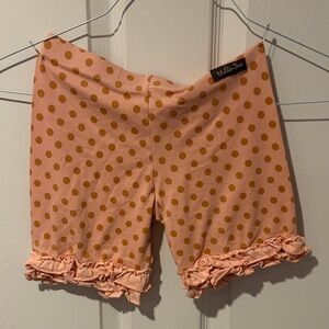 Matilda Jane Peach and Gold Polka Dot Bike Shorts